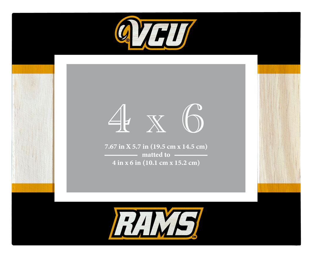 Virginia Commonwealth Wooden Photo Frame - Customizable 4 x 6 Inch - Elegant Matted Display for Memories