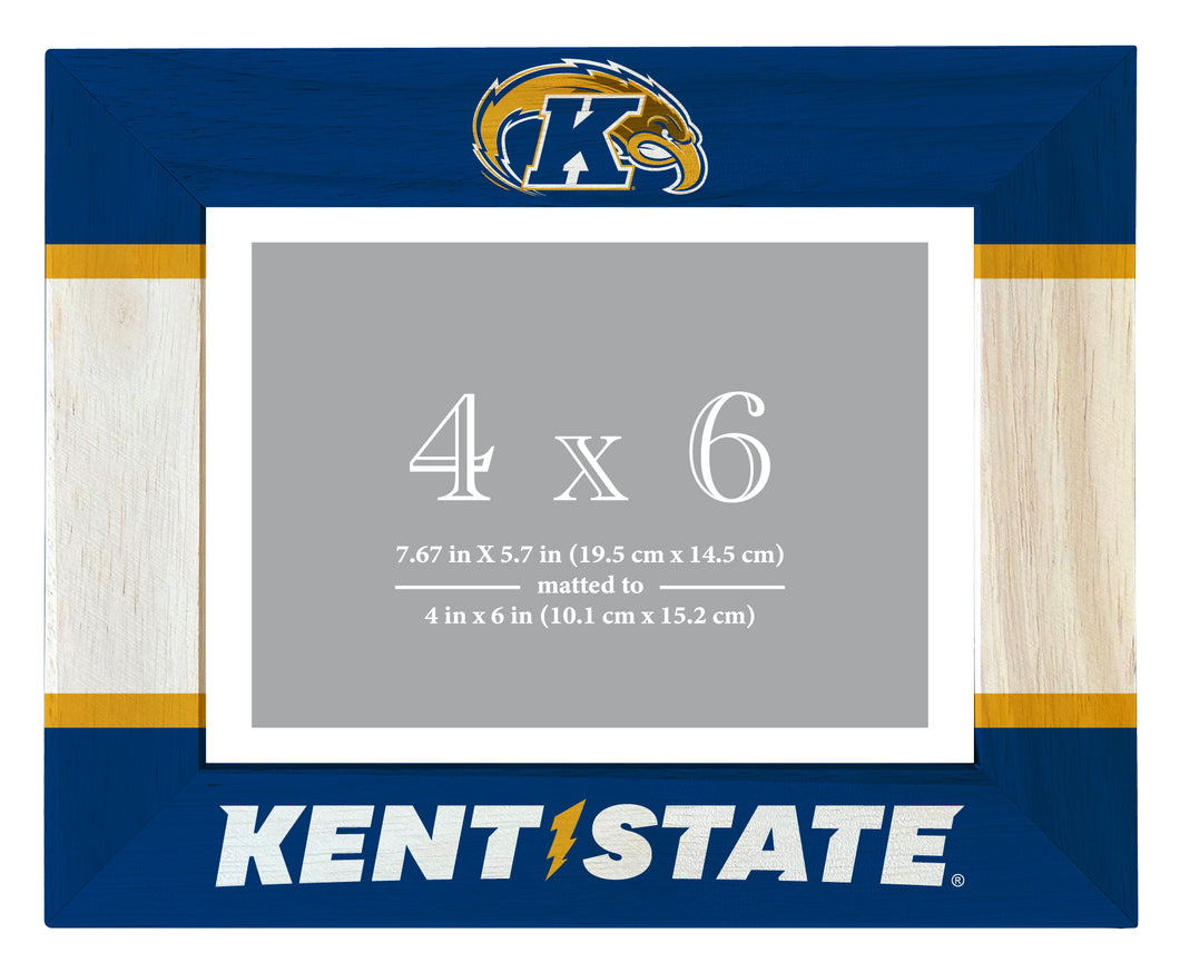 Kent State University Wooden Photo Frame - Customizable 4 x 6 Inch - Elegant Matted Display for Memories