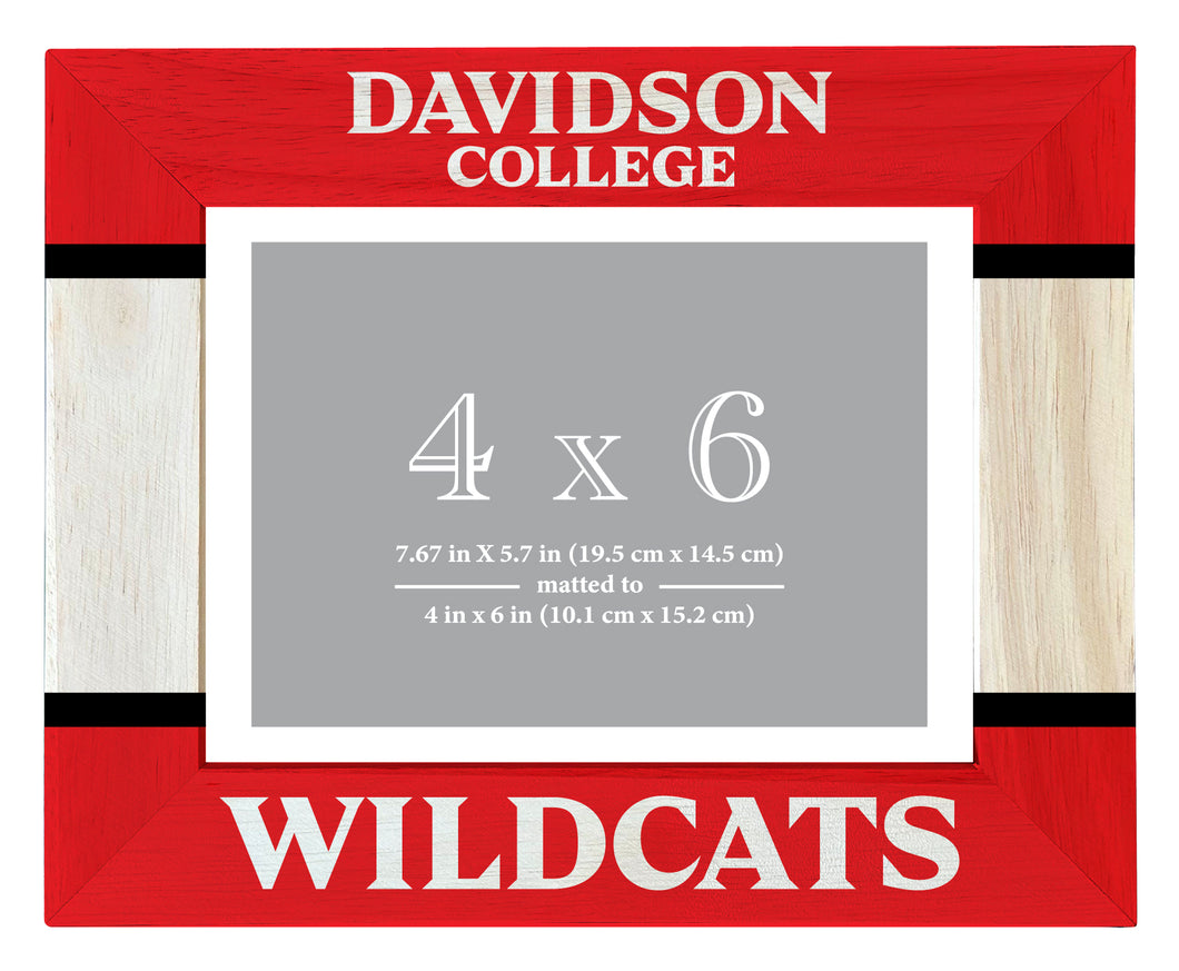 Davidson College Wooden Photo Frame - Customizable 4 x 6 Inch - Elegant Matted Display for Memories