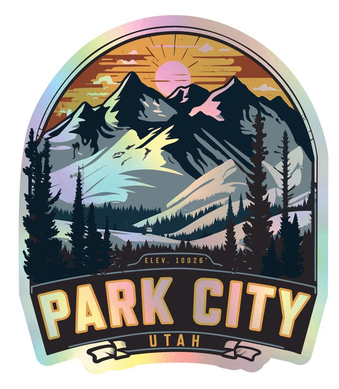 Park City Utah Holographic Charm Durable Vinyl Decal Sticker B