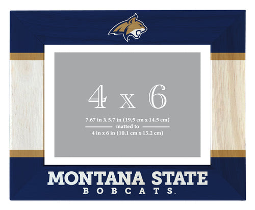 Montana State Bobcats Wooden Photo Frame - Customizable 4 x 6 Inch - Elegant Matted Display for Memories