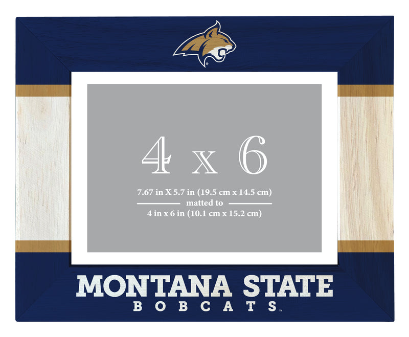 Montana State Bobcats Wooden Photo Frame - Customizable 4 x 6 Inch - Elegant Matted Display for Memories