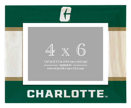 North Carolina Charlotte Forty-Niners Wooden Photo Frame - Customizable 4 x 6 Inch - Elegant Matted Display for Memories