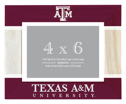 Texas A&M Aggies Wooden Photo Frame - Customizable 4 x 6 Inch - Elegant Matted Display for Memories