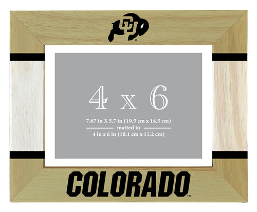 Colorado Buffaloes Wooden Photo Frame - Customizable 4 x 6 Inch - Elegant Matted Display for Memories