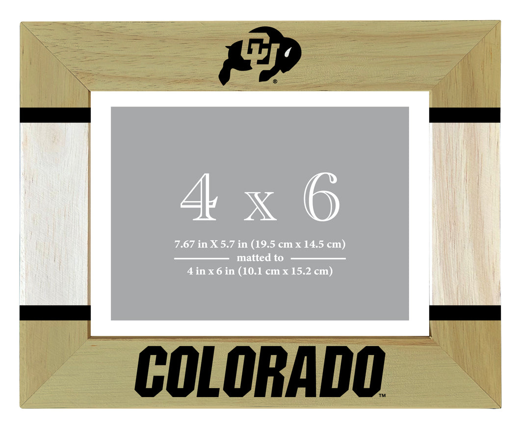Colorado Buffaloes Wooden Photo Frame - Customizable 4 x 6 Inch - Elegant Matted Display for Memories