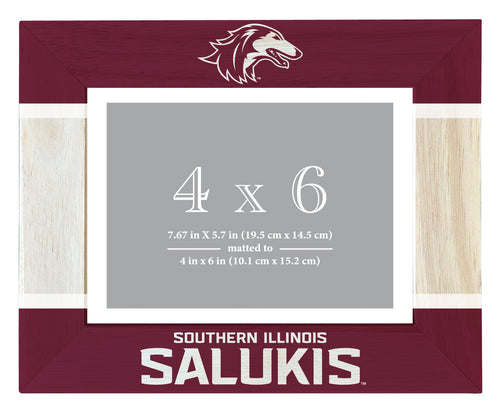 Southern Illinois Salukis Wooden Photo Frame - Customizable 4 x 6 Inch - Elegant Matted Display for Memories