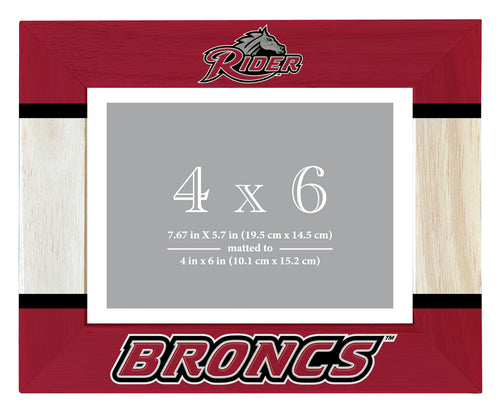 Rider University Broncs Wooden Photo Frame - Customizable 4 x 6 Inch - Elegant Matted Display for Memories