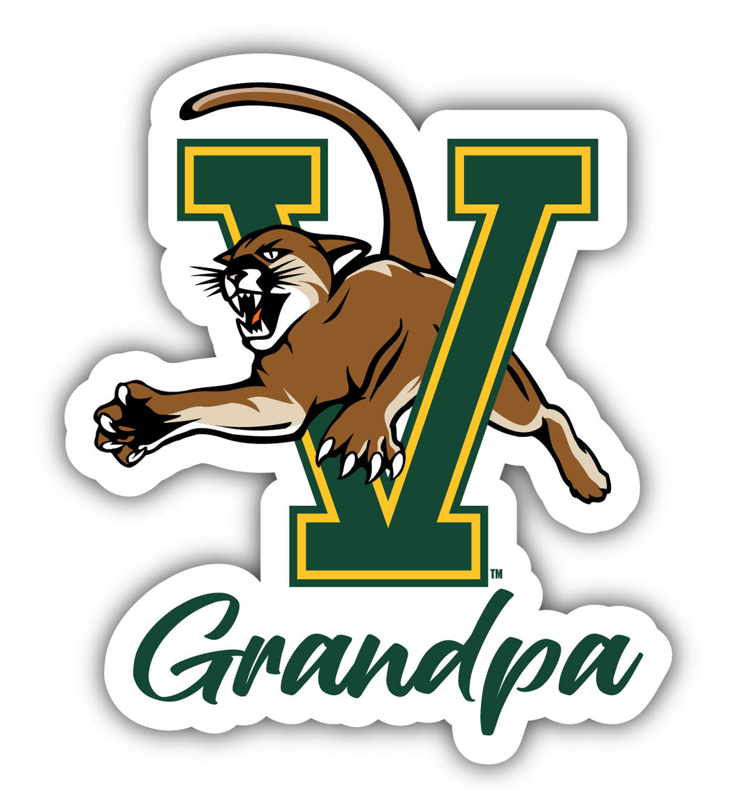 Vermont Catamounts 4-Inch Proud Grandpa NCAA - Durable School Spirit Vinyl Decal Perfect Gift for Grandpa