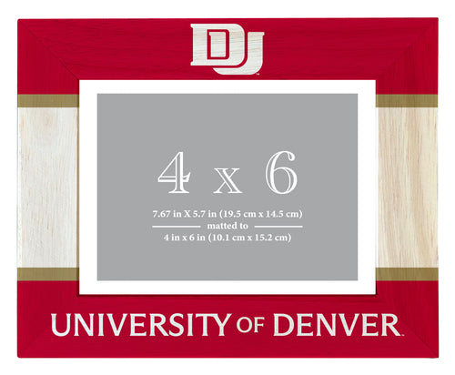 University of Denver Pioneers Wooden Photo Frame - Customizable 4 x 6 Inch - Elegant Matted Display for Memories