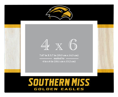 Southern Mississippi Golden Eagles Wooden Photo Frame - Customizable 4 x 6 Inch - Elegant Matted Display for Memories