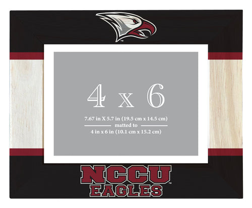 North Carolina Central Eagles Wooden Photo Frame - Customizable 4 x 6 Inch - Elegant Matted Display for Memories