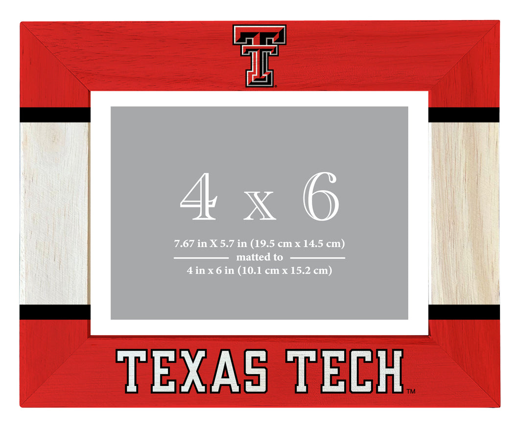 Texas Tech Red Raiders Wooden Photo Frame - Customizable 4 x 6 Inch - Elegant Matted Display for Memories