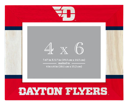 Dayton Flyers Wooden Photo Frame - Customizable 4 x 6 Inch - Elegant Matted Display for Memories