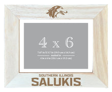 Load image into Gallery viewer, Southern Illinois Salukis Wooden Photo Frame - Customizable 4 x 6 Inch - Elegant Matted Display for Memories
