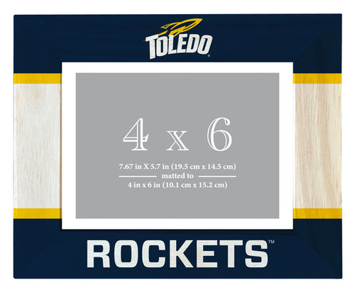 Toledo Rockets Wooden Photo Frame - Customizable 4 x 6 Inch - Elegant Matted Display for Memories