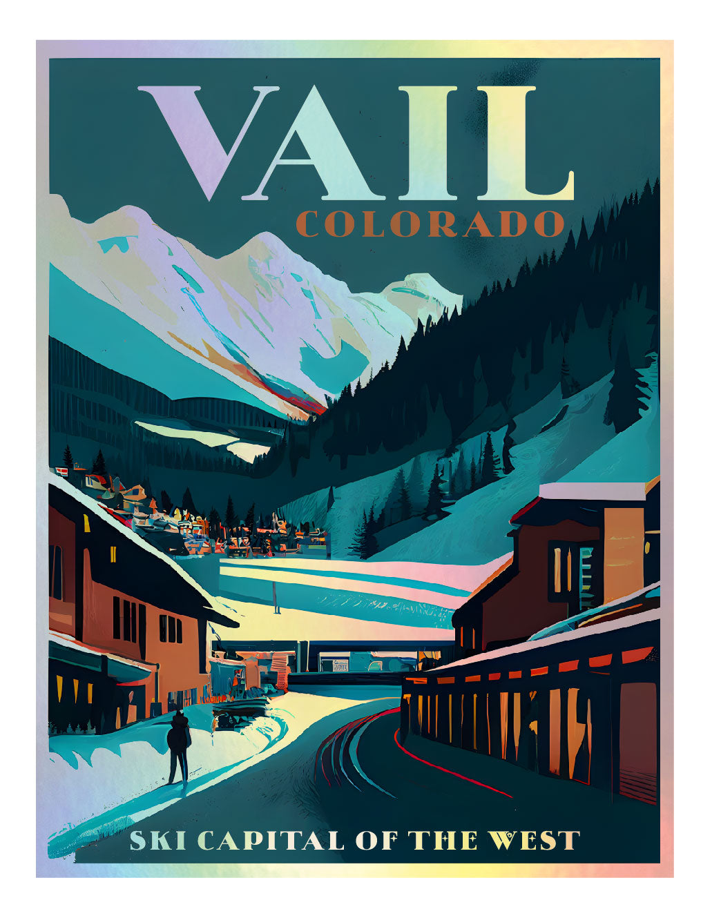 Vail Colorado Holographic Charm Durable Vinyl Decal Sticker B