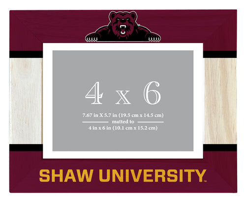 Shaw University Bears Wooden Photo Frame - Customizable 4 x 6 Inch - Elegant Matted Display for Memories