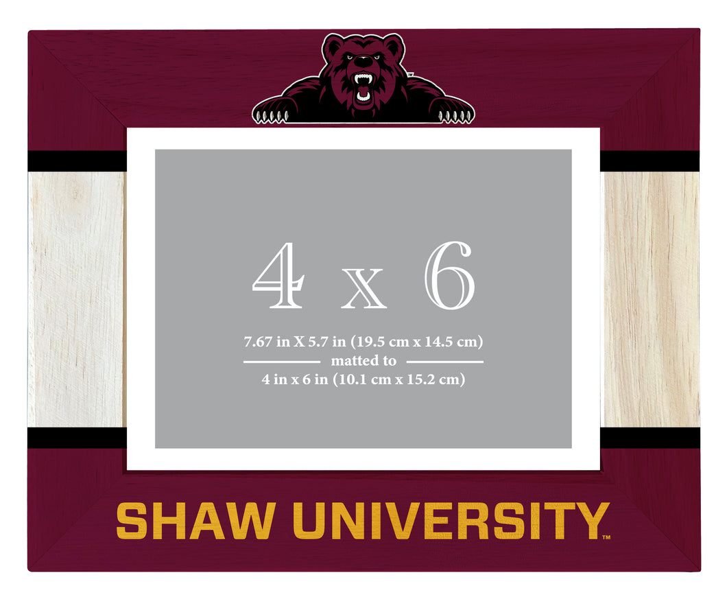 Shaw University Bears Wooden Photo Frame - Customizable 4 x 6 Inch - Elegant Matted Display for Memories