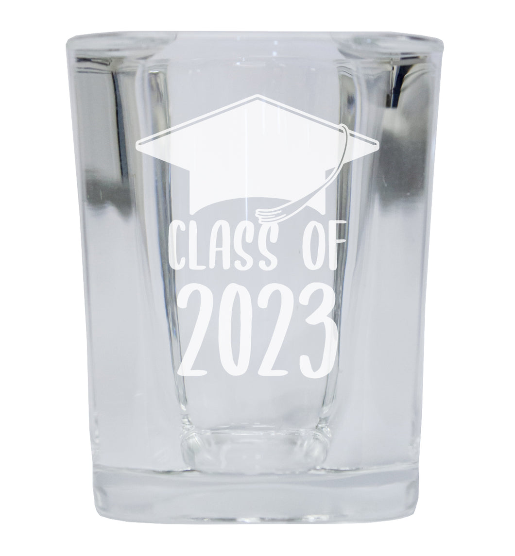 Class of 2023 Grad 2 Ounce Etched Square Shot Glass