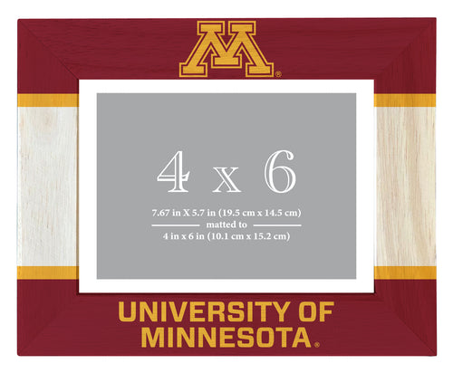 Minnesota Gophers Wooden Photo Frame - Customizable 4 x 6 Inch - Elegant Matted Display for Memories