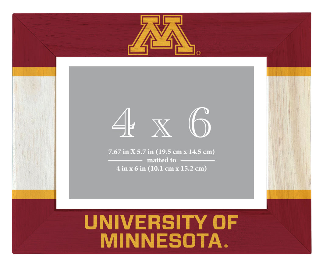 Minnesota Gophers Wooden Photo Frame - Customizable 4 x 6 Inch - Elegant Matted Display for Memories