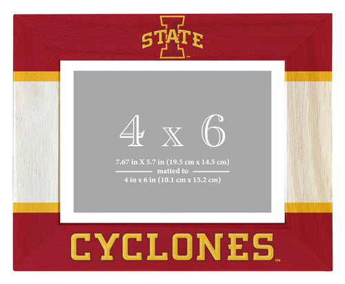 Iowa State Cyclones Wooden Photo Frame - Customizable 4 x 6 Inch - Elegant Matted Display for Memories