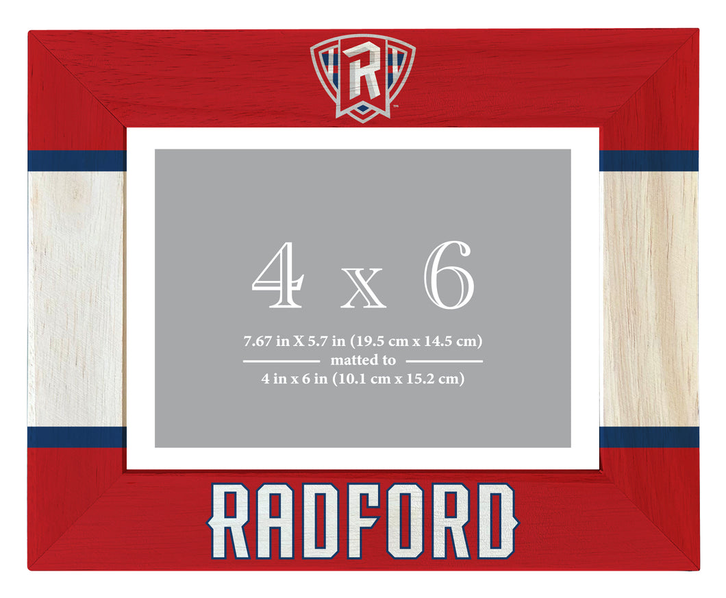 Radford University Highlanders Wooden Photo Frame - Customizable 4 x 6 Inch - Elegant Matted Display for Memories