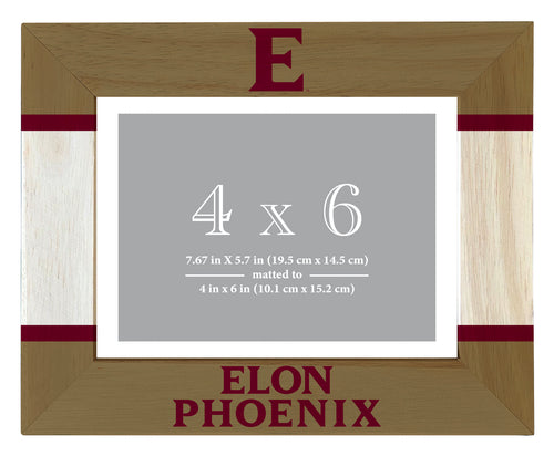 Elon University Wooden Photo Frame - Customizable 4 x 6 Inch - Elegant Matted Display for Memories