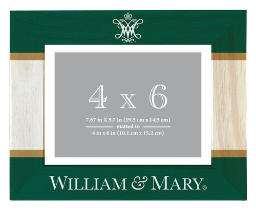 William and Mary Wooden Photo Frame - Customizable 4 x 6 Inch - Elegant Matted Display for Memories
