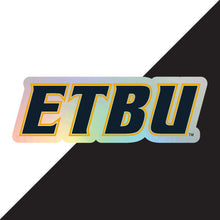 Load image into Gallery viewer, East Texas Baptist University Choose Style and Size NCAA Vinyl Decal Sticker for Fans, Students, and Alumni
