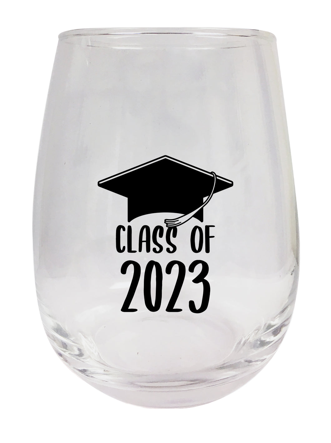 Class of 2023 Grad Senior 15oz Etched Stemless Wine Glass