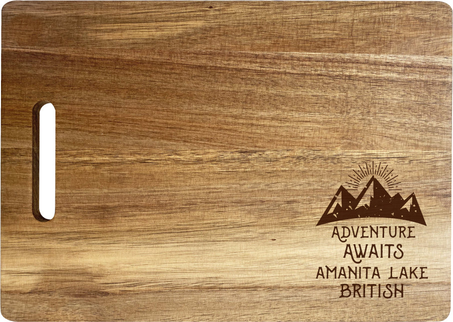 Amanita Lake British Columbia Camping Souvenir Engraved Wooden Cutting Board 14