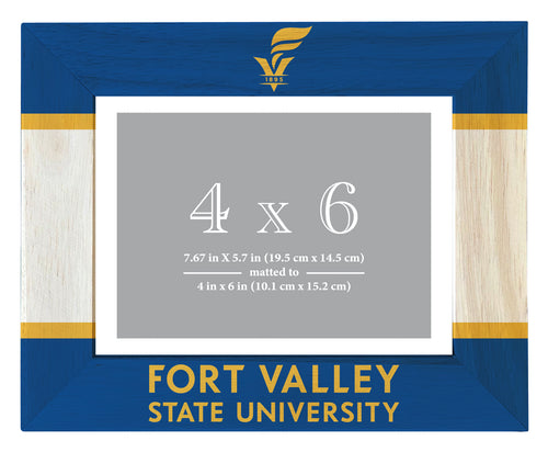 Fort Valley State University Wooden Photo Frame - Customizable 4 x 6 Inch - Elegant Matted Display for Memories