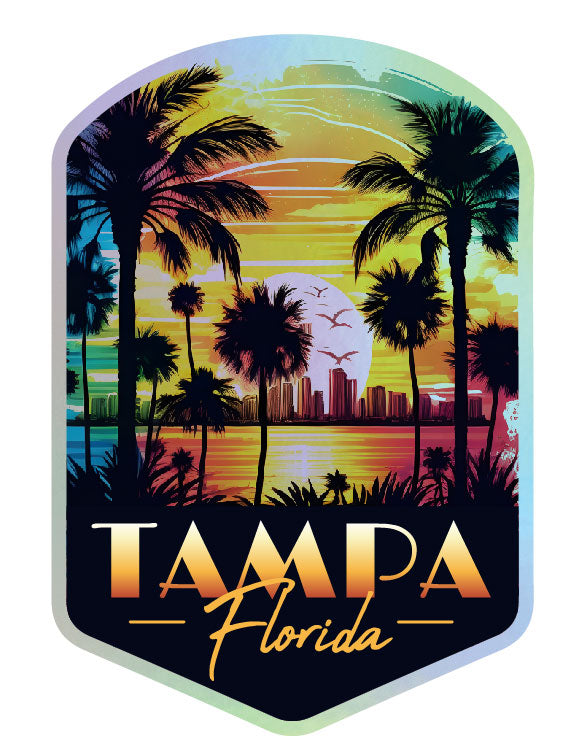 Tampa Florida Holographic Charm Durable Vinyl Decal Sticker A