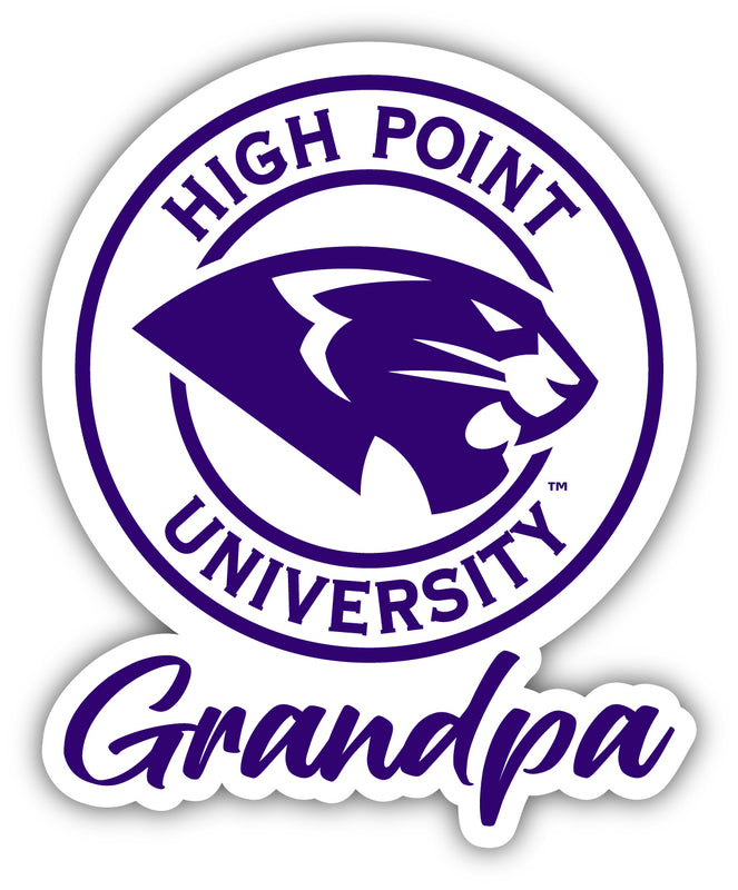 High Point University 4-Inch Proud Grandpa NCAA - Durable School Spirit Vinyl Decal Perfect Gift for Grandpa
