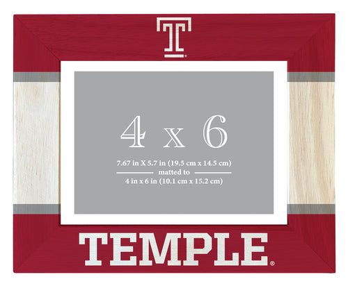 Temple University Wooden Photo Frame - Customizable 4 x 6 Inch - Elegant Matted Display for Memories