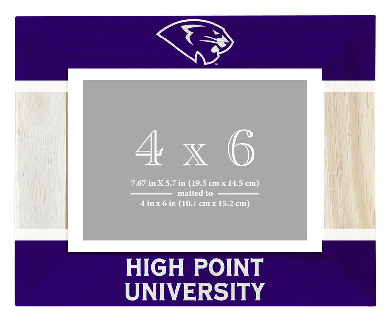 High Point University Wooden Photo Frame - Customizable 4 x 6 Inch - Elegant Matted Display for Memories