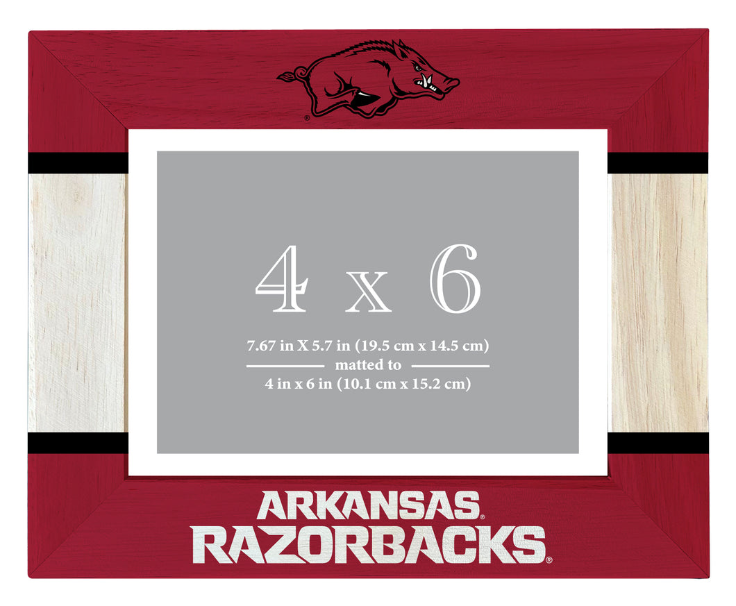 Arkansas Razorbacks Wooden Photo Frame - Customizable 4 x 6 Inch - Elegant Matted Display for Memories