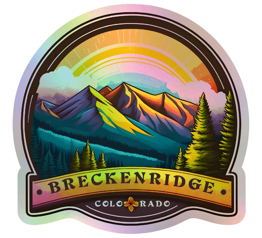 Breckenridge Colorado Holographic Charm Durable Vinyl Decal Sticker B