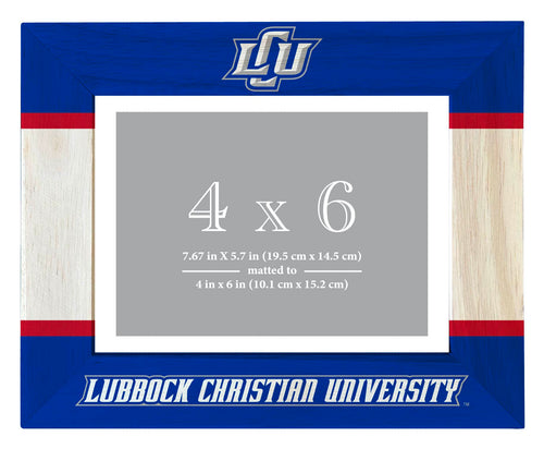 Lubbock Christian University Chaparral Wooden Photo Frame - Customizable 4 x 6 Inch - Elegant Matted Display for Memories