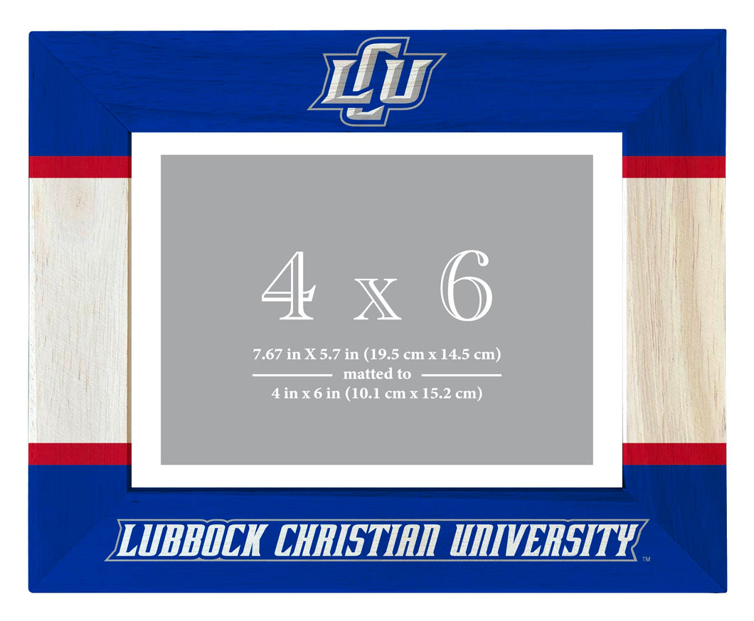Lubbock Christian University Chaparral Wooden Photo Frame - Customizable 4 x 6 Inch - Elegant Matted Display for Memories
