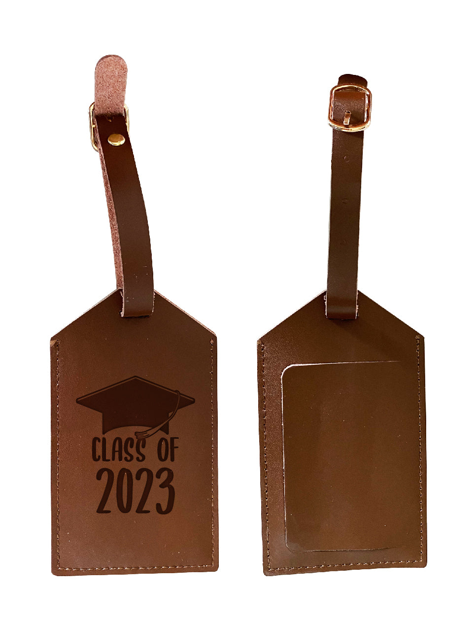 Class of 2023 Graduation Leather Luggage Tag Engraved