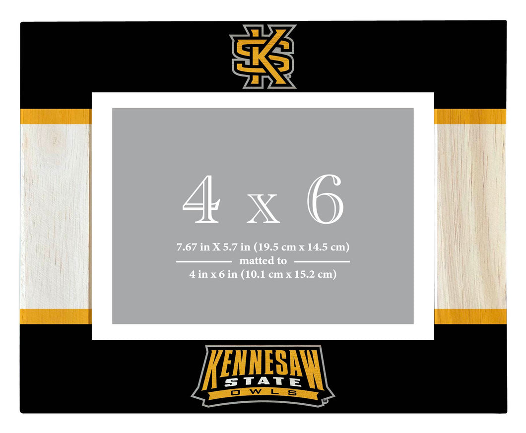 Kennesaw State University Wooden Photo Frame - Customizable 4 x 6 Inch - Elegant Matted Display for Memories