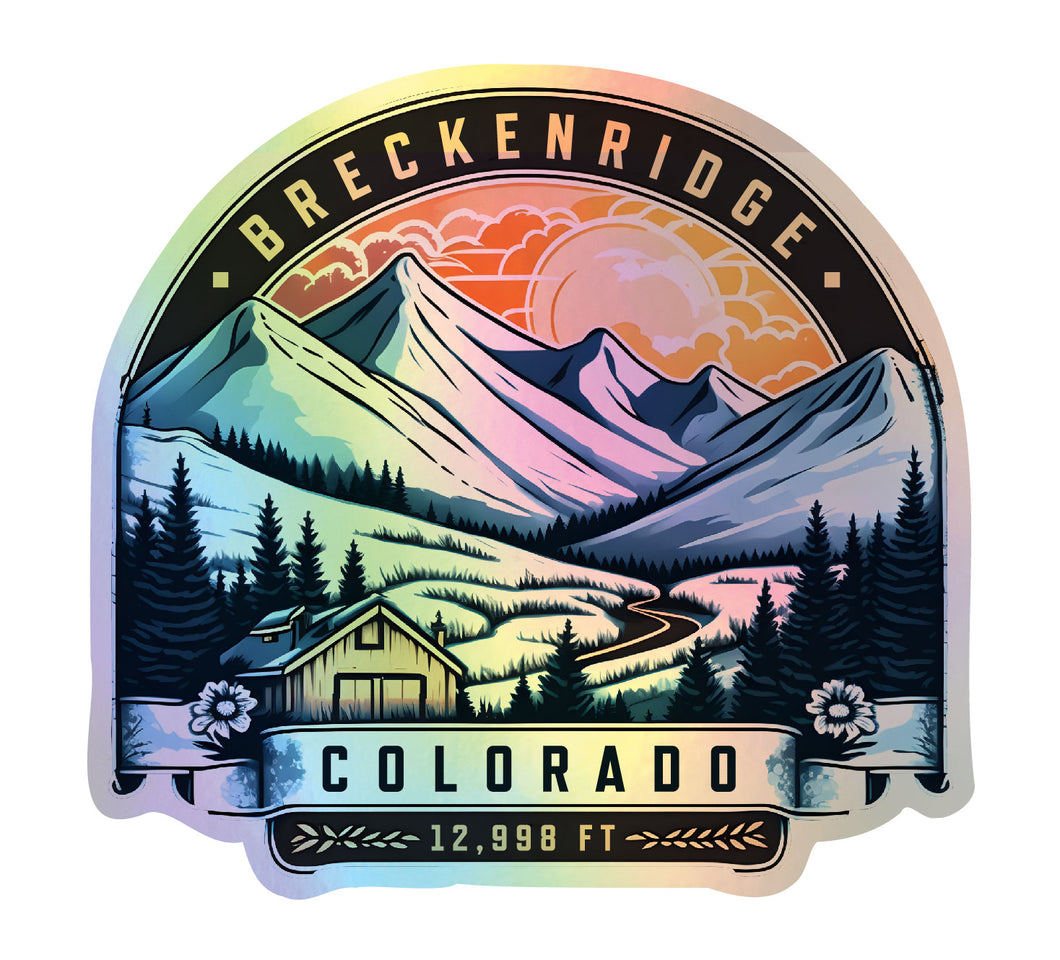 Breckenridge Colorado Holographic Charm Durable Vinyl Decal Sticker C