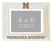 Load image into Gallery viewer, Nebraska Cornhuskers Wooden Photo Frame - Customizable 4 x 6 Inch - Elegant Matted Display for Memories
