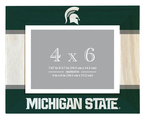 Michigan State Spartans Wooden Photo Frame - Customizable 4 x 6 Inch - Elegant Matted Display for Memories
