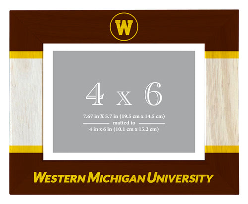 Western Michigan University Wooden Photo Frame - Customizable 4 x 6 Inch - Elegant Matted Display for Memories
