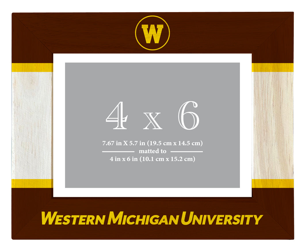 Western Michigan University Wooden Photo Frame - Customizable 4 x 6 Inch - Elegant Matted Display for Memories