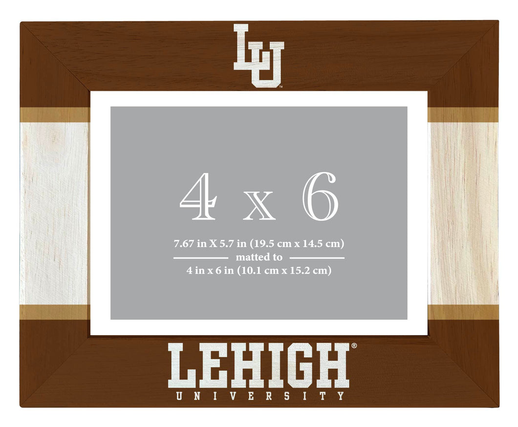 Lehigh University Mountain Hawks Wooden Photo Frame - Customizable 4 x 6 Inch - Elegant Matted Display for Memories